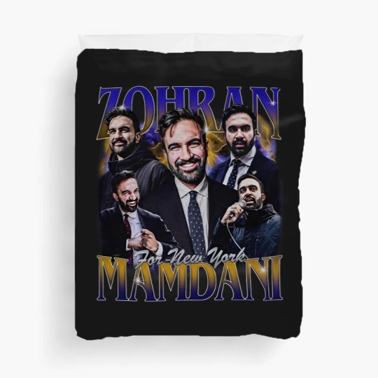 Discover Zohran For New York City Bootleg 90s Vintage Duvet Covers