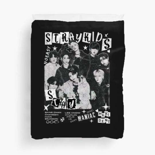 Discover Vintage Stray Kids World Tour 2025 Comfort Color Duvet Covers Maniac Kpop Concert Fan Made 2025 Duvet Covers