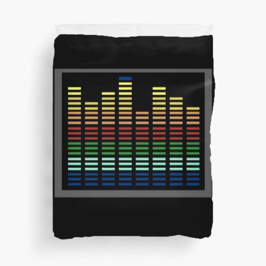 Discover Qualizer-El-Lit-Glowing-Sound-Activated-Gradient-Equalizer Duvet Covers