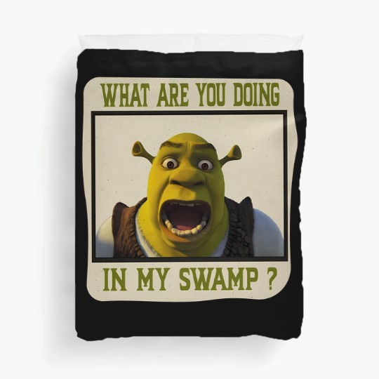 Discover Shrek Face Duvet Covers What Are You Doing in My Swamp Duvet Covers, I'm Swamped Duvet Covers, Funny Shrek Duvet Covers
