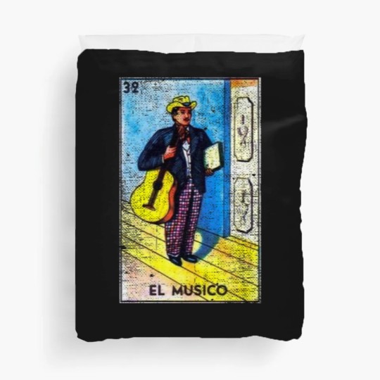 Discover El Musico Mexican Loteria Bingo Card Duvet Covers