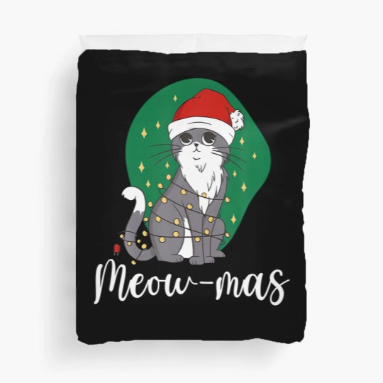 Discover Meow-Mas Cat Christmas Kitten Animal Christmas Tre Duvet Covers