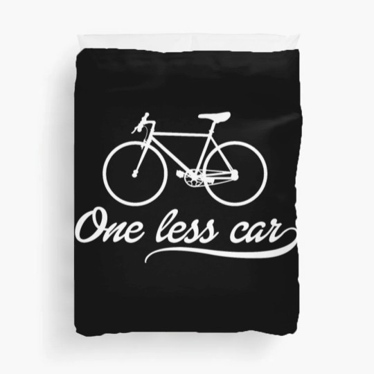 Discover Bike One Less Car One Less Car Duvet Covers