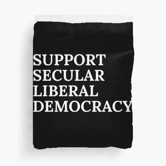 Discover Text: Support Secular Liberal Democracy (white) Duvet Covers