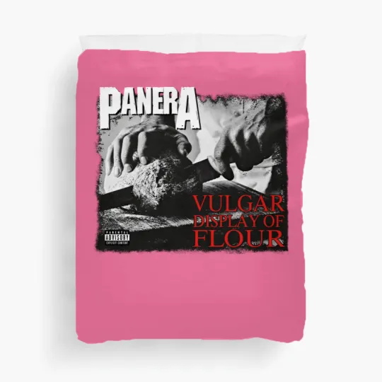 Discover PANERA Vulgar Display Of FLOUR Metal Band Parody Spoof Mayhem Skull Duvet Covers