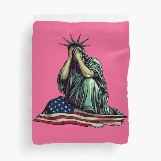 Discover Crying Statue of Liberty Duvet Covers, Political Protest Duvet Covers Patriotic American Flag Duvet Covers
