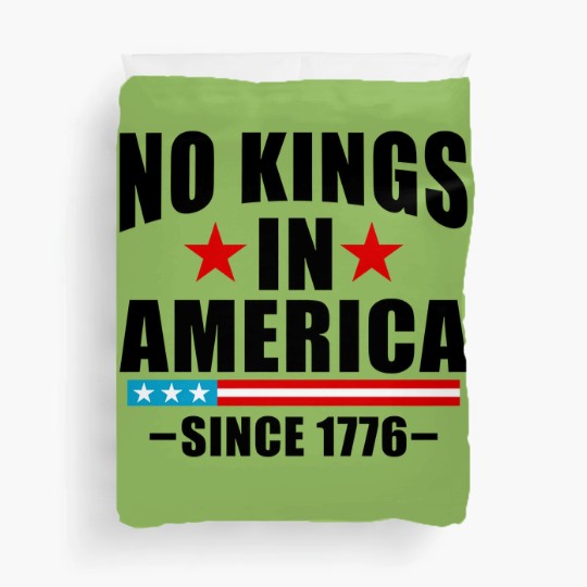 Discover No Kings in America Duvet Covers Anti-Trump, Protest Duvet Covers Democracy Duvet Covers Protest Gift for Anti-MAGA Patriotic Duvet Covers We The People No Kings In America