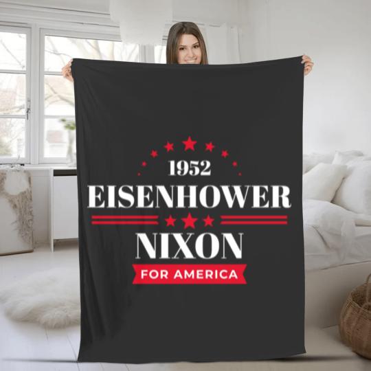 Discover Eisenhower Nixon Fleece Blankets Fleece Blankets Ike 1952 Campai Fleece Blankets