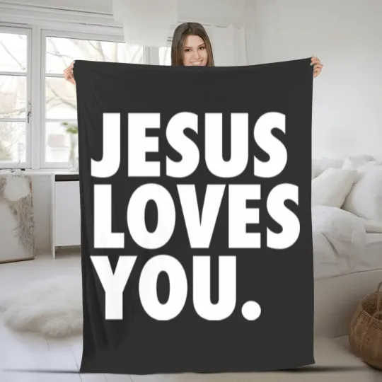 Discover JESUS LOVES YOU Fleece Blankets