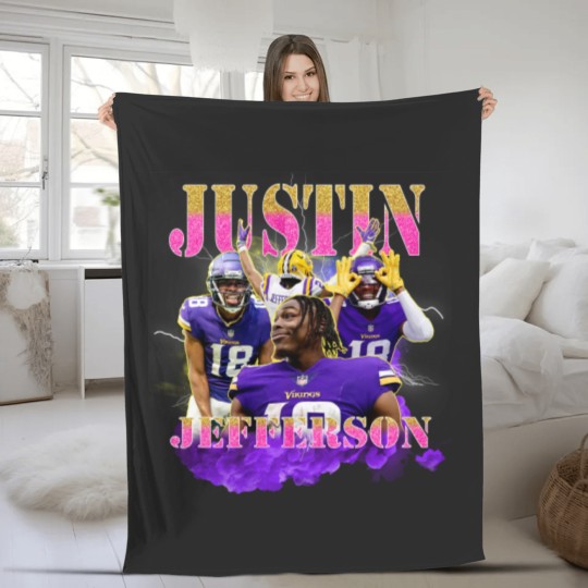 Discover Justin Jefferson Unisex Fleece Blankets, Football Fleece Blankets
