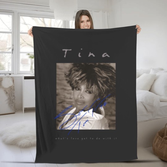 Discover Retro Signature Tina Turner Fleece Blankets Short Sleeve Unisex Fleece Blankets Fleece Blankets For Men Women