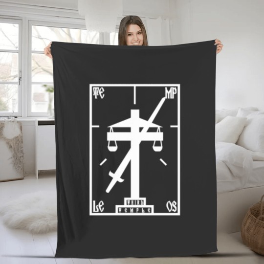 Discover Terry Davis Temple Os Retro Logo Fleece Blankets