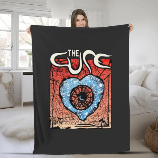 Discover Vintage The Cure Fleece Blankets, The Cure Fleece Blankets, Rock Music Graphic Fleece Blankets
