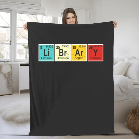 Discover Library Periodic Table Library Reading Book Worms Fleece Blankets