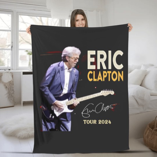 Discover Eric Clapton 2024 tour Music Black Fleece Blankets Great Gift