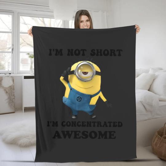Discover Minions I'm Not Short I'm Concentrated Awesome The Rise of Gru Graphic Fleece Blankets