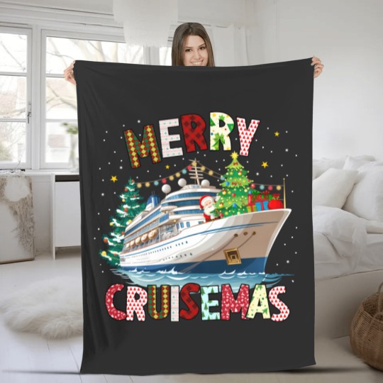 Discover Merry Cruisemas Fleece Blankets, Christmas Cruise Crew Fleece Blankets