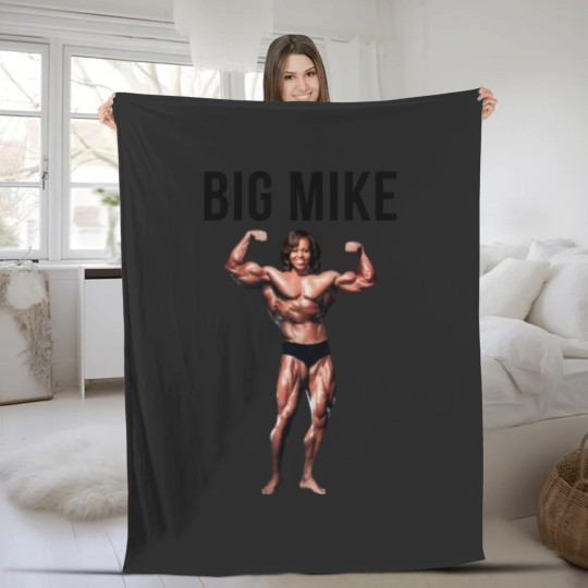 Discover Big Mike Michelle Obama Funny Fleece Blankets Unisex Heavy Cotton Fleece Blankets