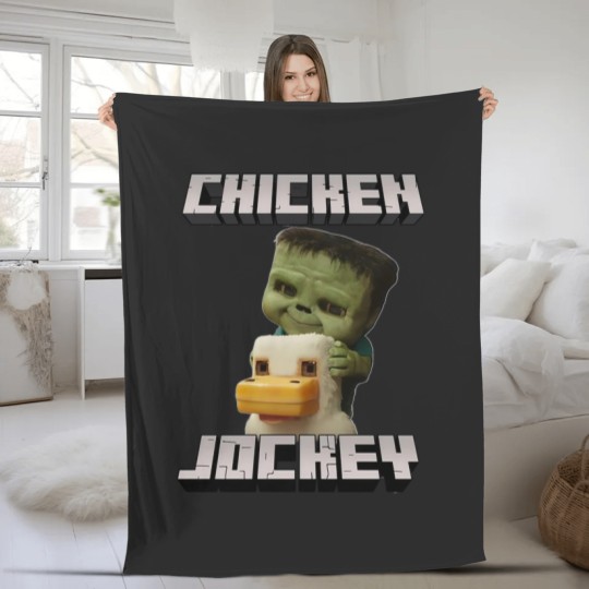 Discover Chicken Jockey Minecraft Movie Fleece Blankets, Minecraft Movie Fleece Blankets