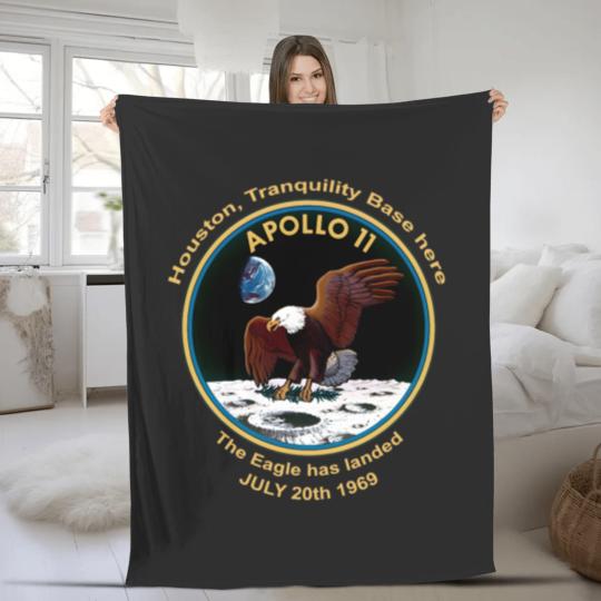 Discover NASA Apollo 11 Flight Patch The Eagle has landed Fleece Blankets
