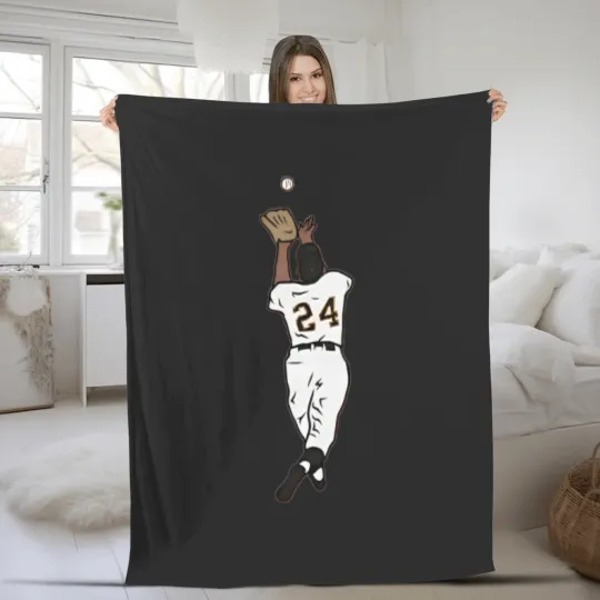 Discover Willie Mays “The Catch” Baseball Fleece Blankets