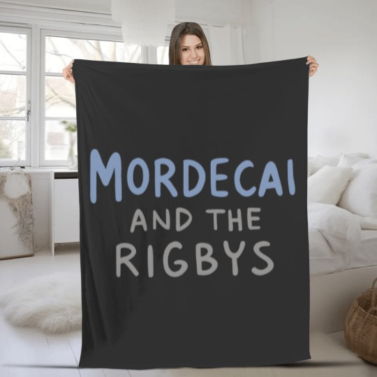 Discover Mordecai and the Rigbys Ringer Fleece Blankets, The Regular Show Fleece Blankets, Unisex Ringer Fleece Blankets