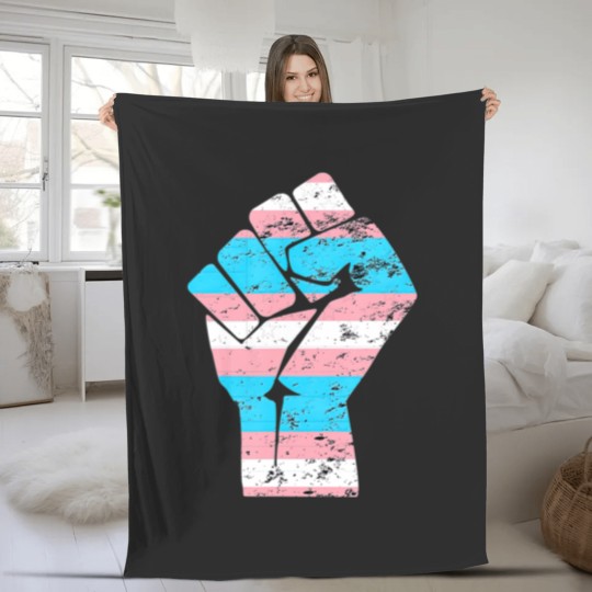 Discover Resist Fist Transgender Flag Trans Pride T Fleece Blankets