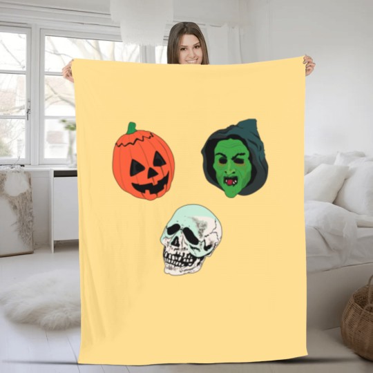 Discover Silver Shamrock Mask Set Fleece Blankets