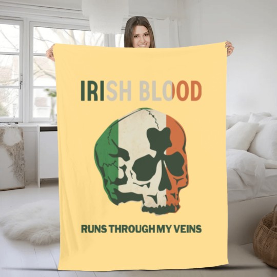 Discover Irish Blood run through my Veins Fleece Blankets