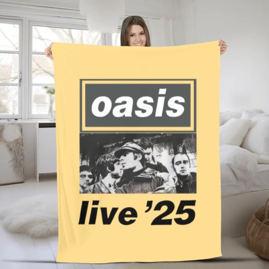 Discover Oasis Live 2025 World Tour  Unisex Fleece Blankets Oasis Band Fleece Blankets