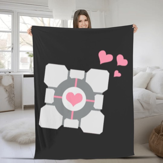 Discover Companion Cube Long Fleece Blankets