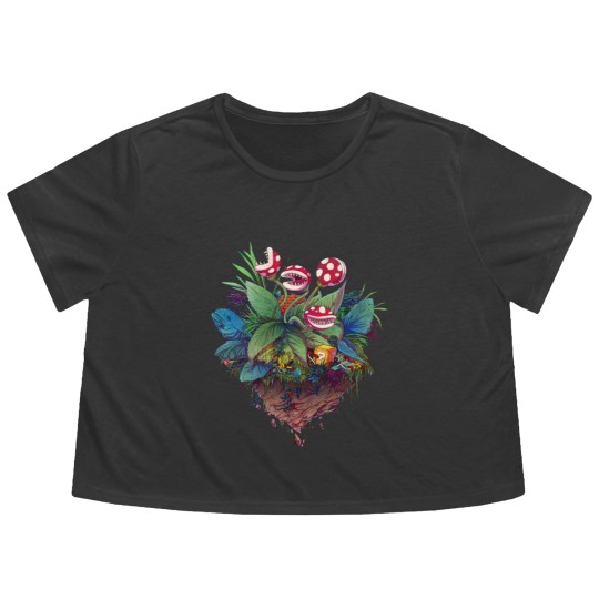 Discover Garden full of Piranha plants - Piranha - Flowy Cropped Tees