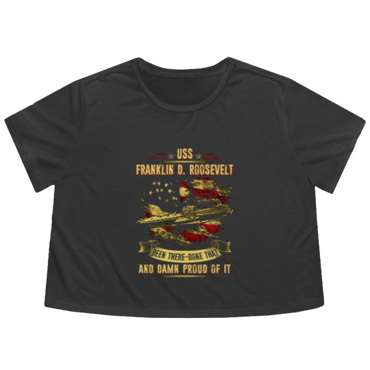 Discover Uss Franklin D Roosevelt (Cv-42) Flowy Cropped Tees