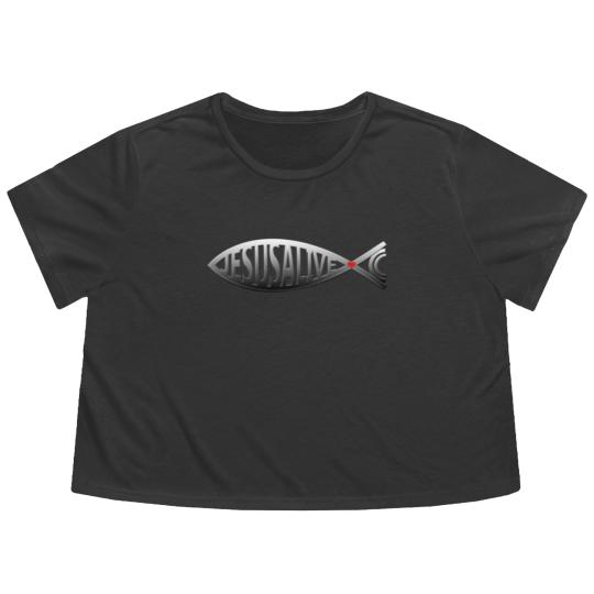 Discover JESUS FISH Flowy Cropped Tees