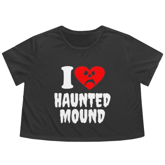 Discover I Love Haunted Mound Flowy Cropped Tees