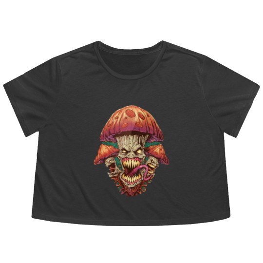 Discover The 3 Evil Mushrooms Flowy Cropped Tees