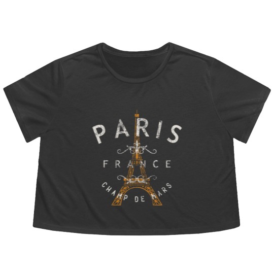 Discover Paris France Vintage Flowy Cropped Tees