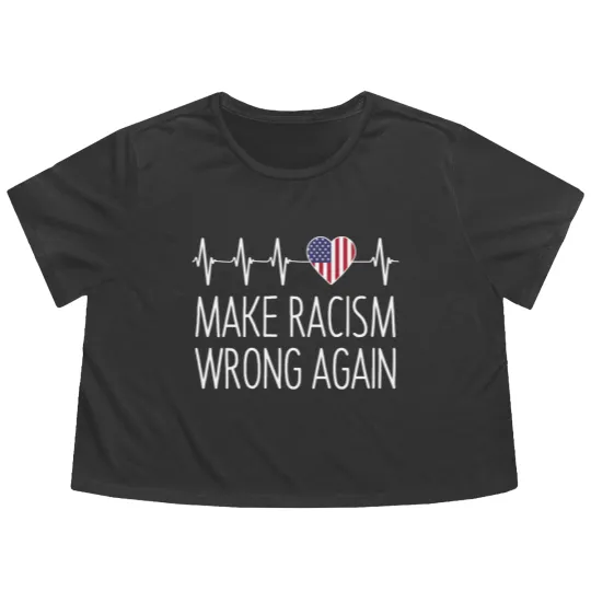 Discover Make Racism Wrong Again - Make Racism Wrong Again - Flowy Cropped Tees