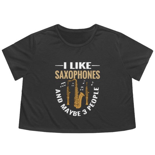 Discover Jazz Music Instrument Saxophone Boys Saxophonist Flowy Cropped Tees