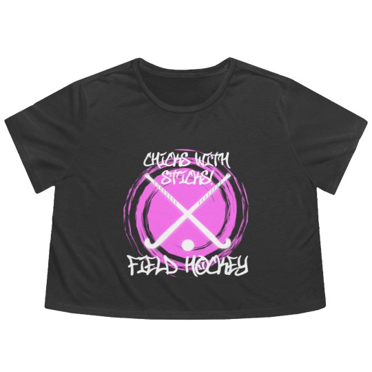 Discover Chicks with Sticks Field Hockey Flowy Cropped Tees