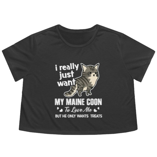 Discover Maine Coon Cat Lover Flowy Cropped Tees Flowy Cropped Tees