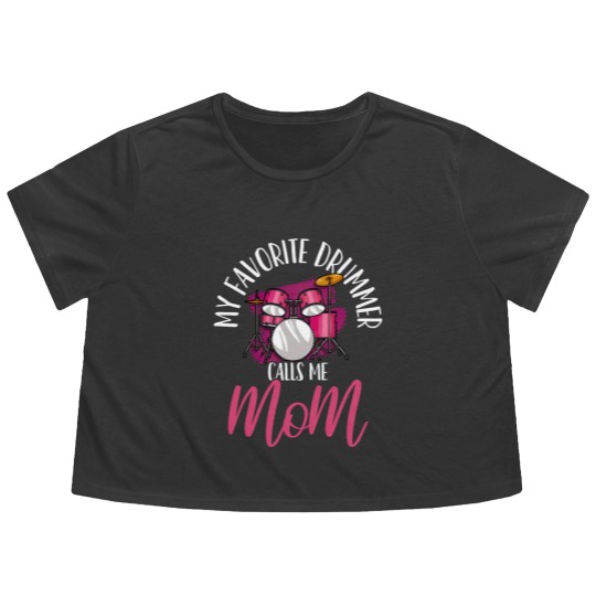 Discover Drummer Mom Drumset Drumming - Drummer Mom - Flowy Cropped Tees