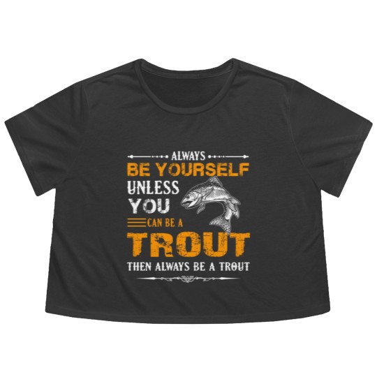 Discover Trout Fish Flowy Cropped Tees Flowy Cropped Tees