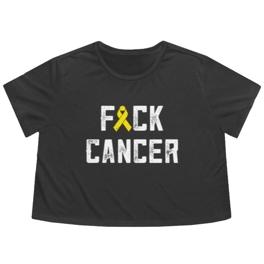 Discover Fck Cancer Funny Chemo Chemotherapy Battle Cancer Flowy Cropped Tees