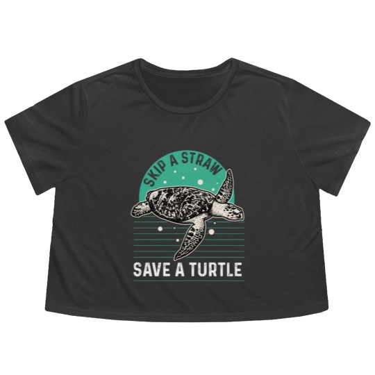 Discover Sea Turtle Turtles Hawaii Ocean Sealife Gift Flowy Cropped Tees