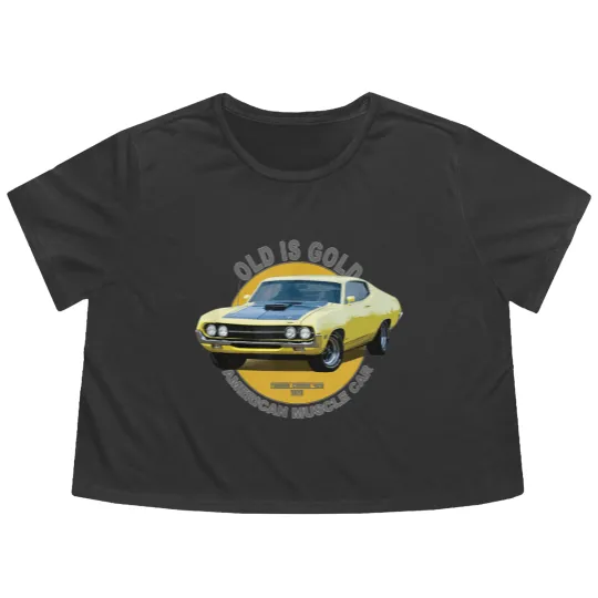 Discover Torino 429 Super Cobra American Muscle Car 60s 70s Old is Gold - Torino Cobra - Flowy Cropped Tees