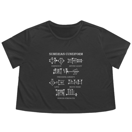 Discover Sumerian Cuneiform Flowy Cropped Tees
