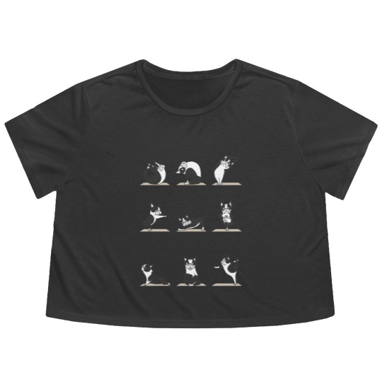 Discover Boston Terriers Yoga Flowy Cropped Tees