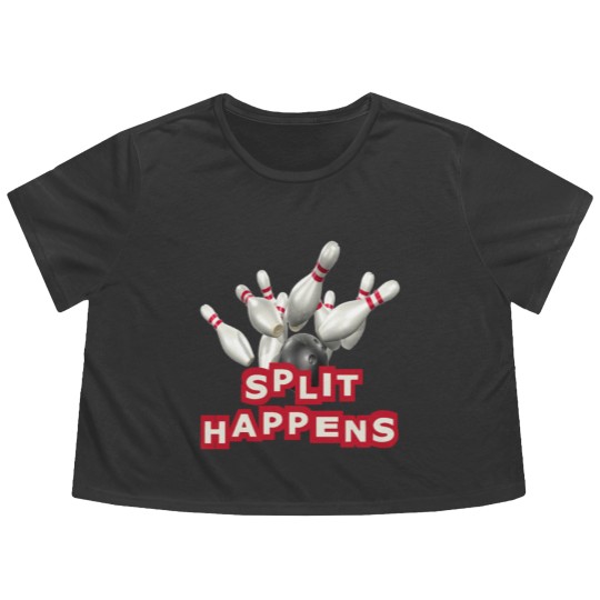 Discover Bowling Split Happens Flowy Cropped Tees