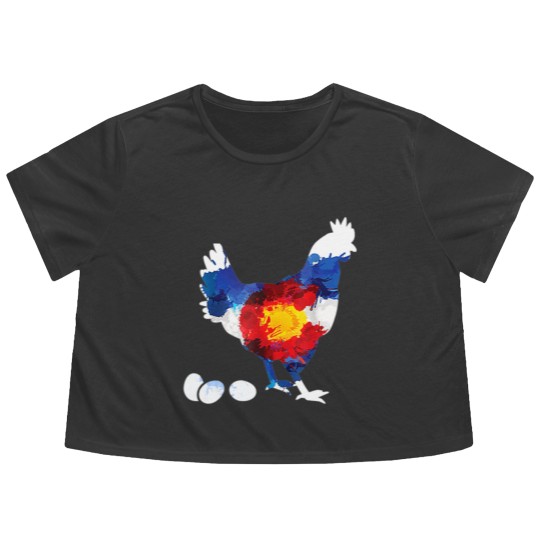 Discover Colorado Chickens Flowy Cropped Tees